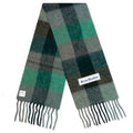 Mohair Checked Scarf - Dark Green/Emerald Green