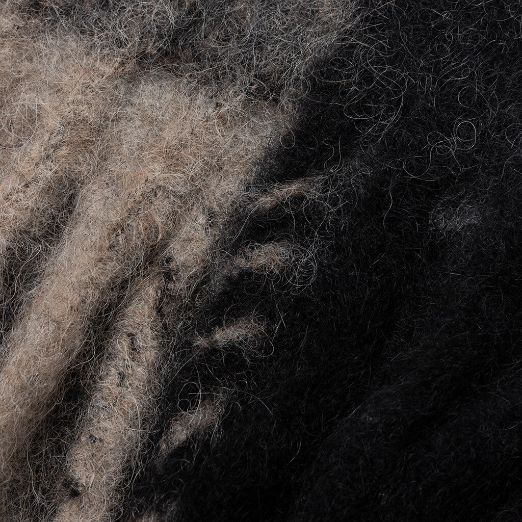 Mohair Checked Scarf - Green/Grey/Black