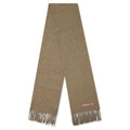 Narrow Wool Fringe Scarf - Caramel Brown