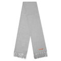Narrow Wool Fringe Scarf - Light Grey Melange