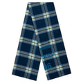 Wool Logo Print Checked Scarf - Dark Blue/Light Blue