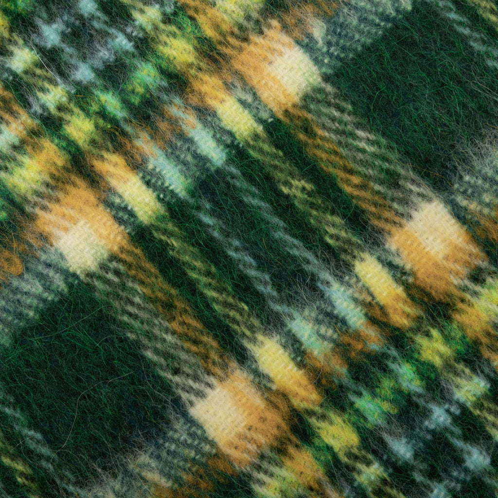 Tartan Wool Blend Scarf - Green