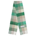 Mohair Checked Scarf - Green/Grey