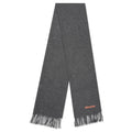 Narrow Wool Fringe Scarf - Grey Melange