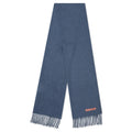 Narrow Wool Fringe Scarf - Ocean Blue Melange