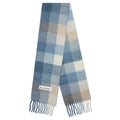 Mohair Checked Scarf - Pastel Blue/Beige