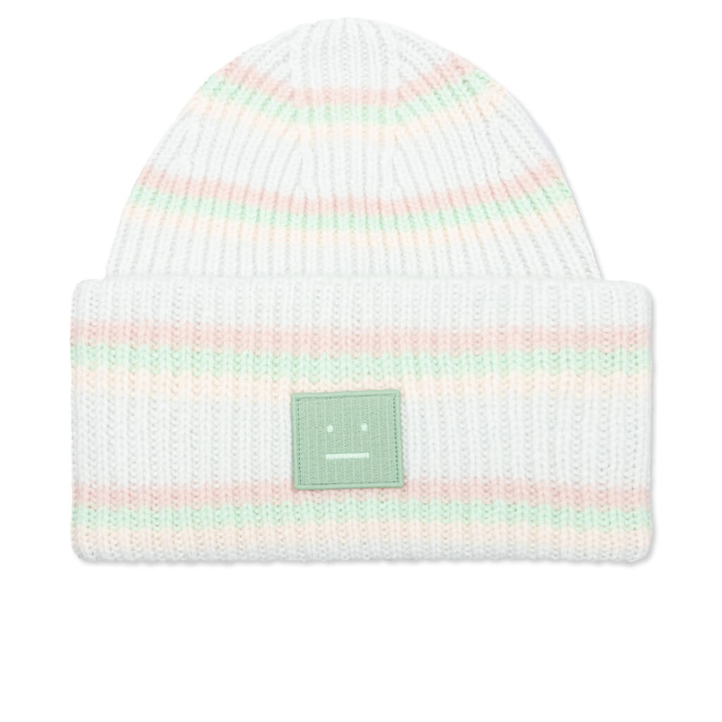 Striped Beanie Hat - Multi Green