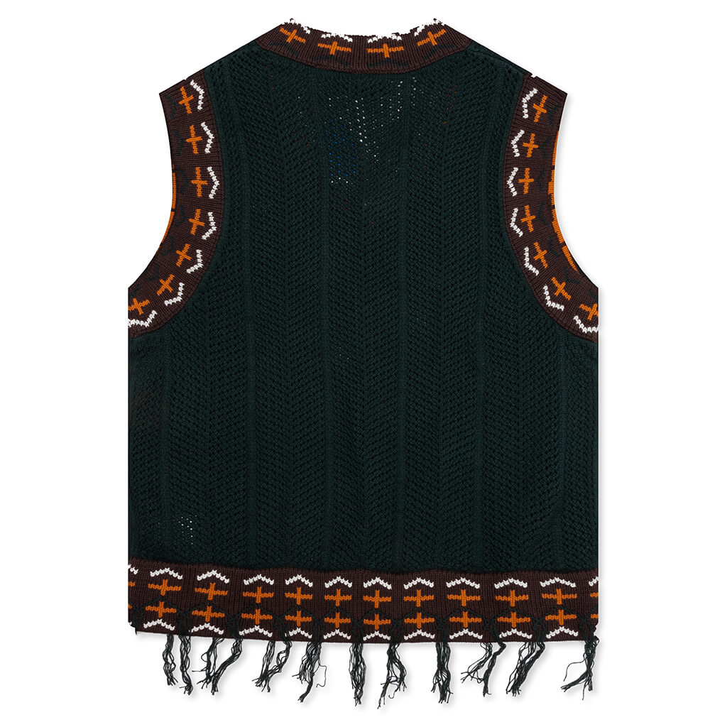 Knit Vest - Green Night