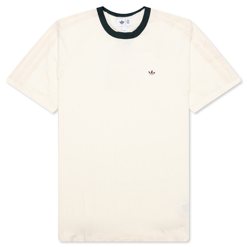 Rib Tee - Cream White/Green Night
