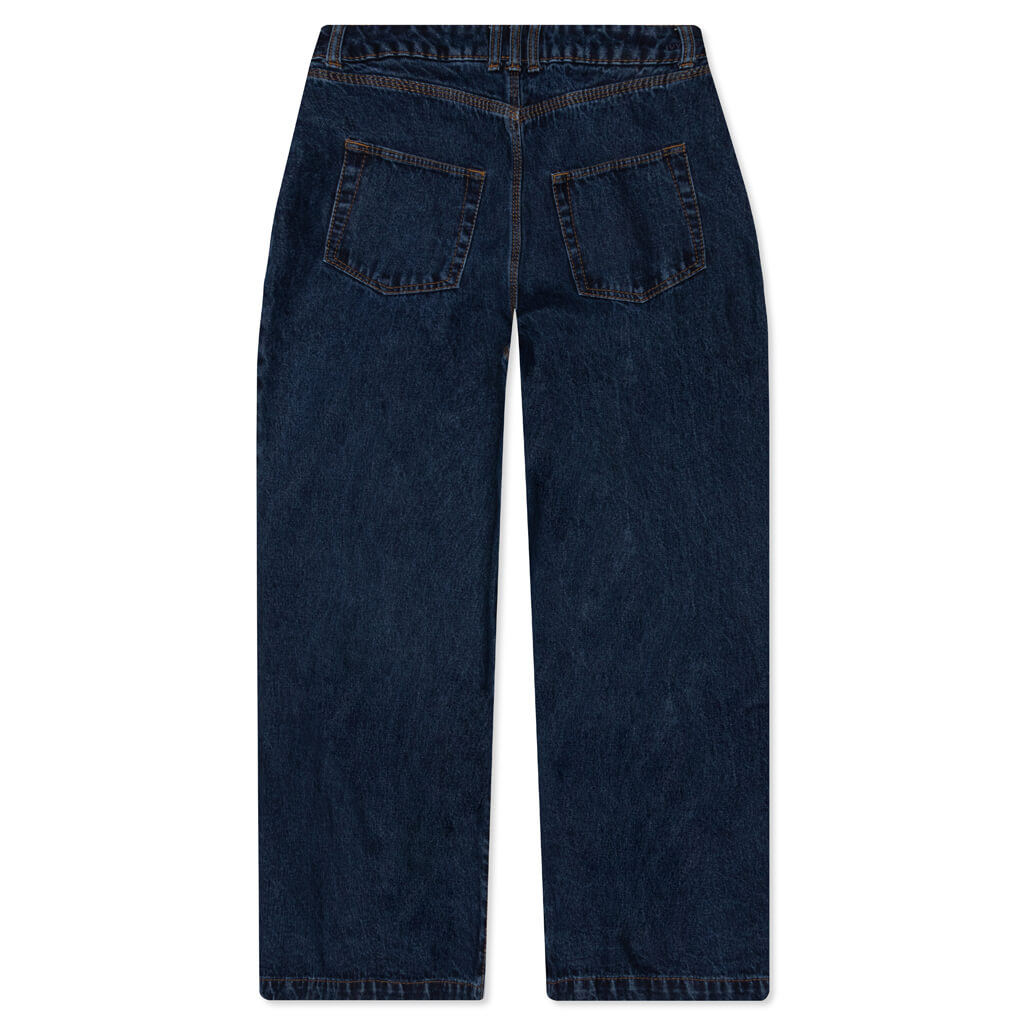 Denim Snap Pants - Dark Denim