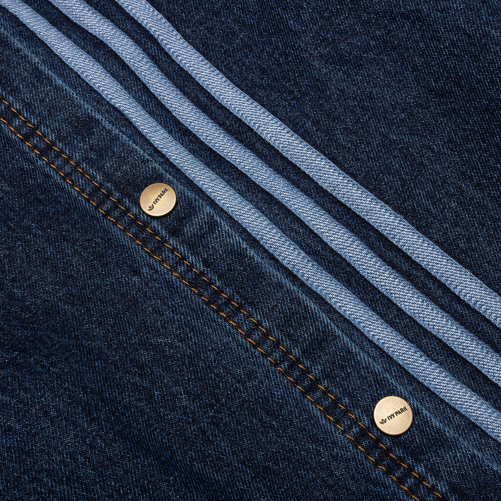 Denim Snap Pants - Dark Denim