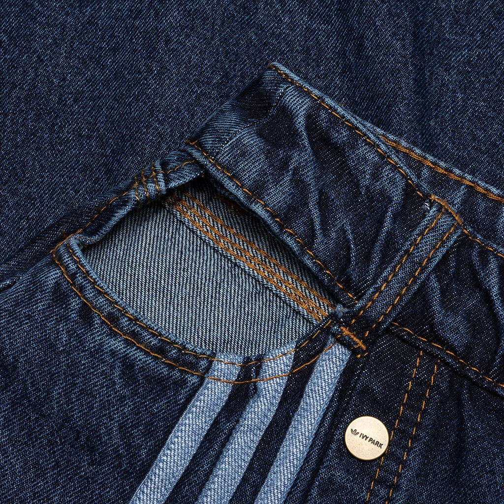 Denim Snap Pants - Dark Denim