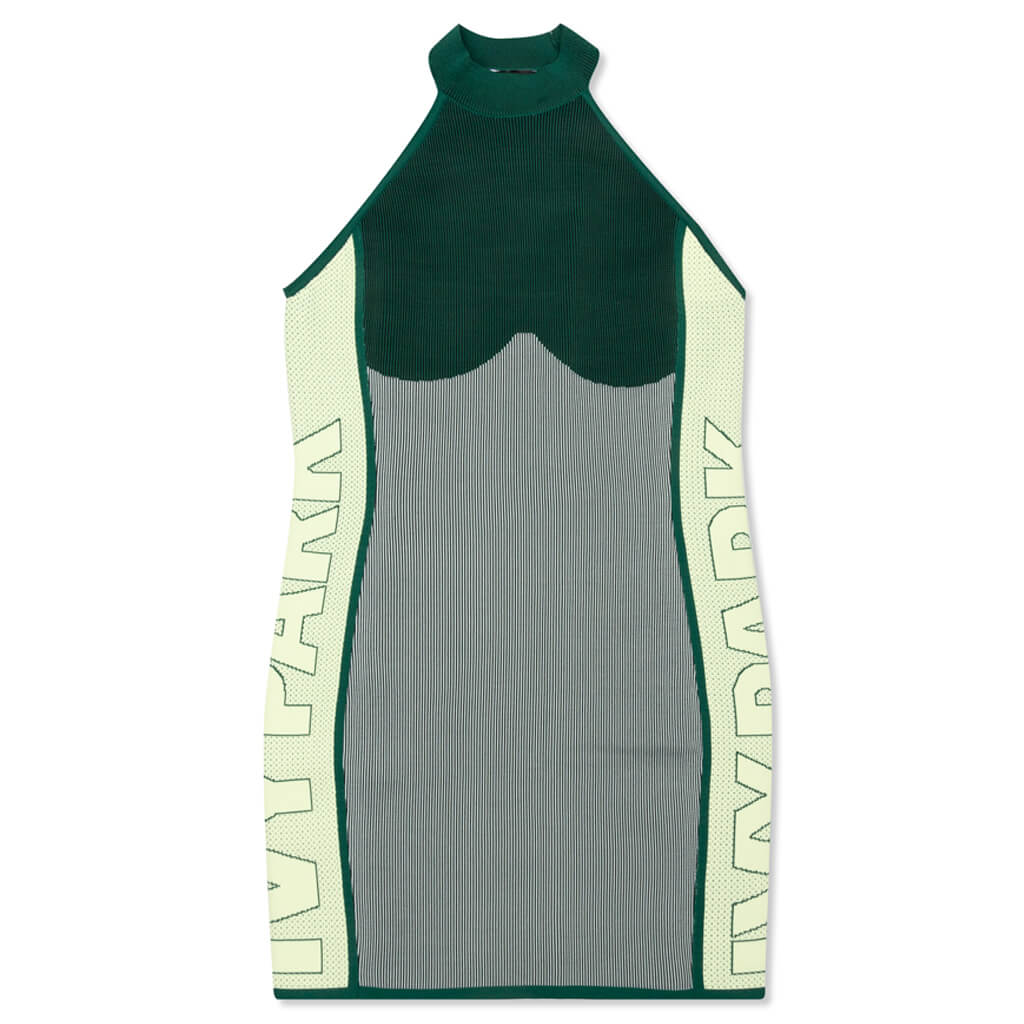Knitted Logo Dress - Dark Green/Green Tint