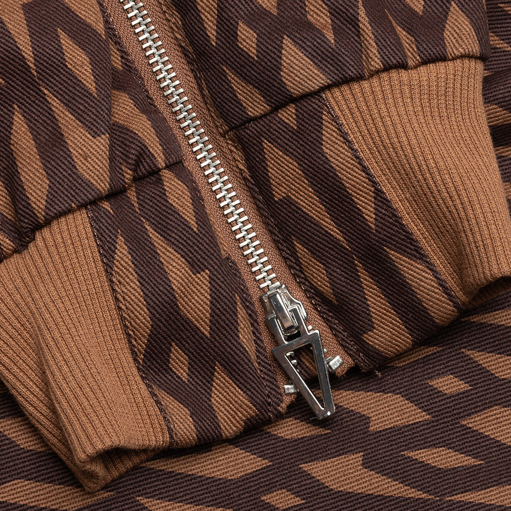 Monogram Zipper Pant - Wild Brown/Night Red