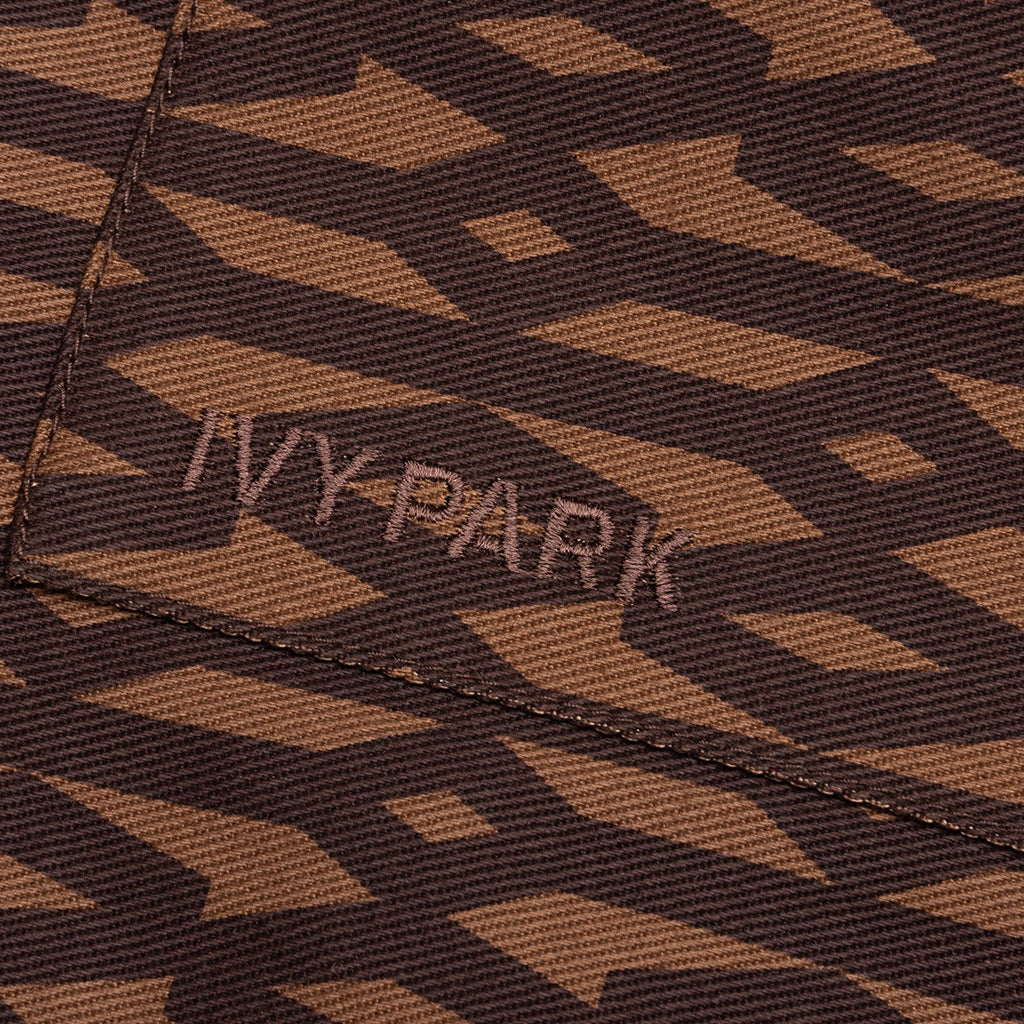 Monogram Zipper Pant - Wild Brown/Night Red