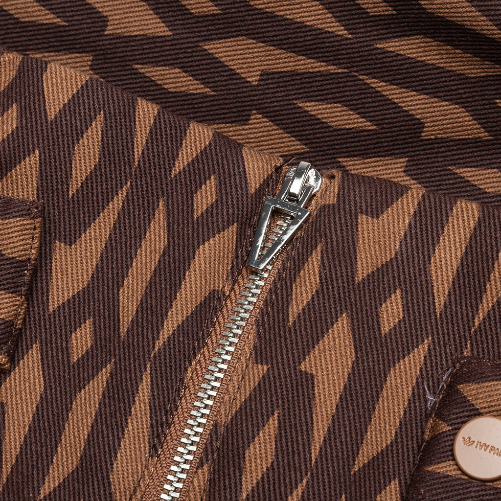 Monogram Zipper Pant - Wild Brown/Night Red