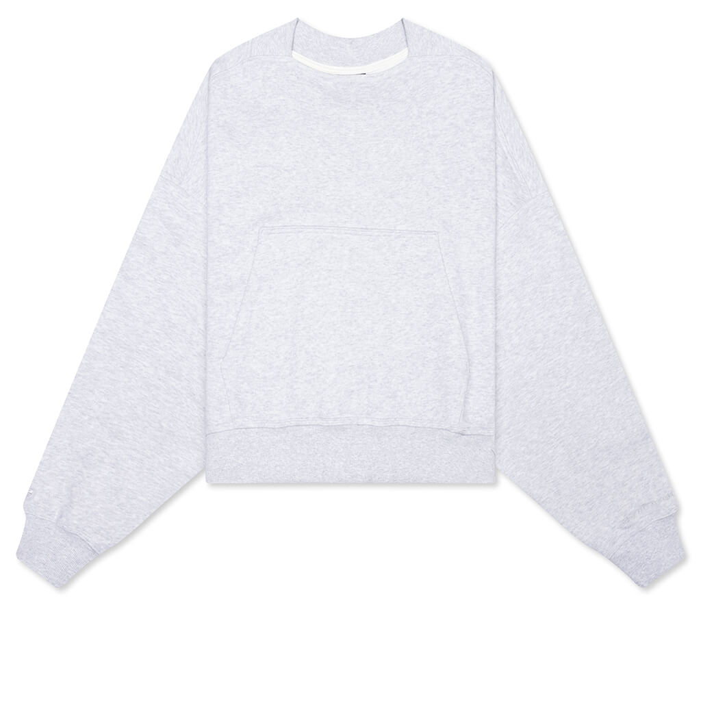 Heavy Crew Neck & Hooded Balaclava Sweatshirt - Light Grey Heather
