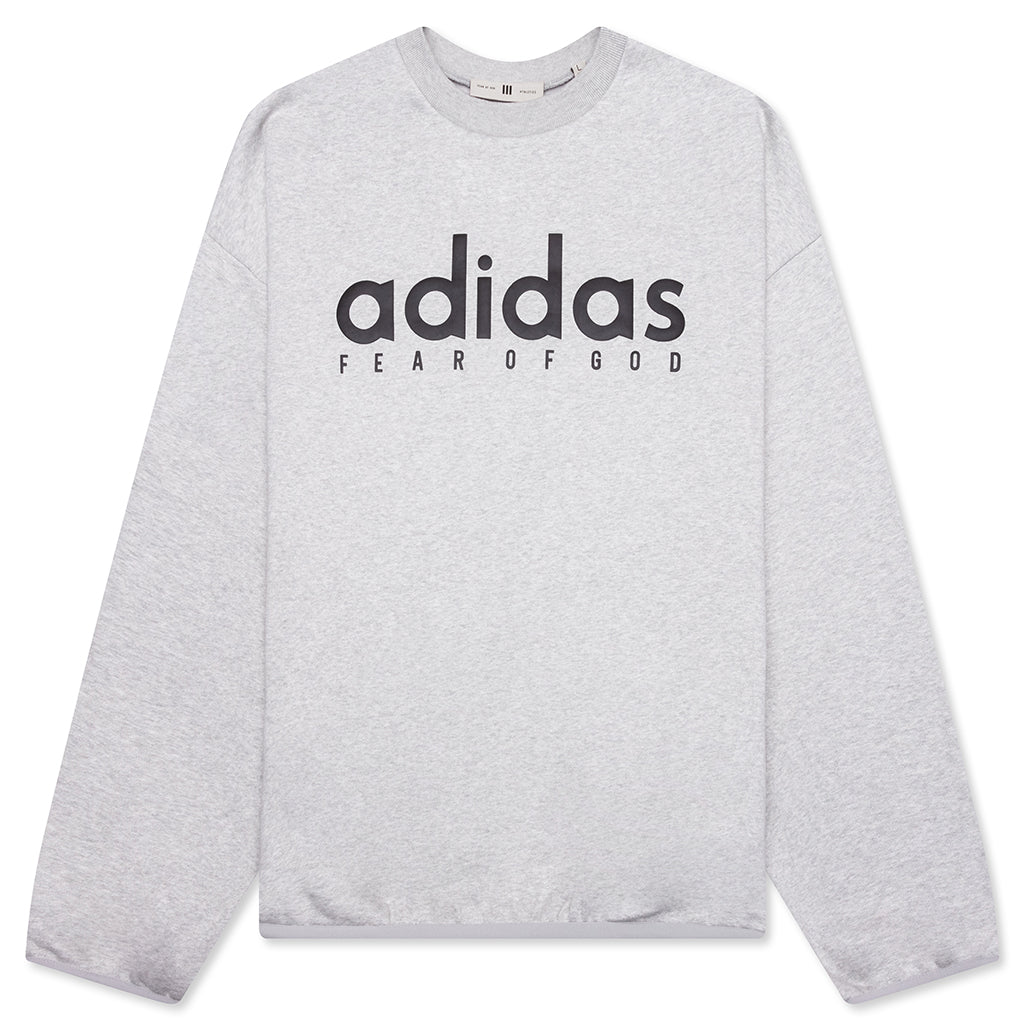 Cotton Fleece Crewneck - Heather Grey