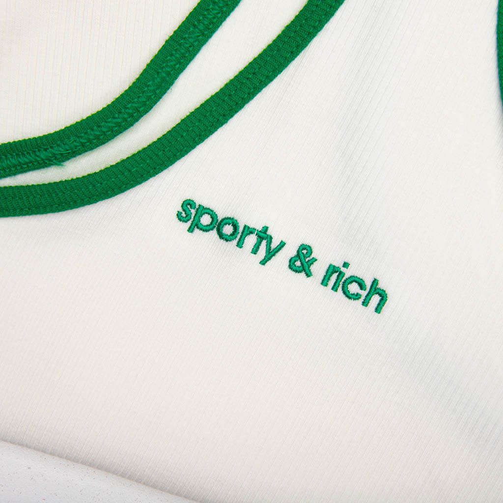 Women's Tank Top - Off White/Green