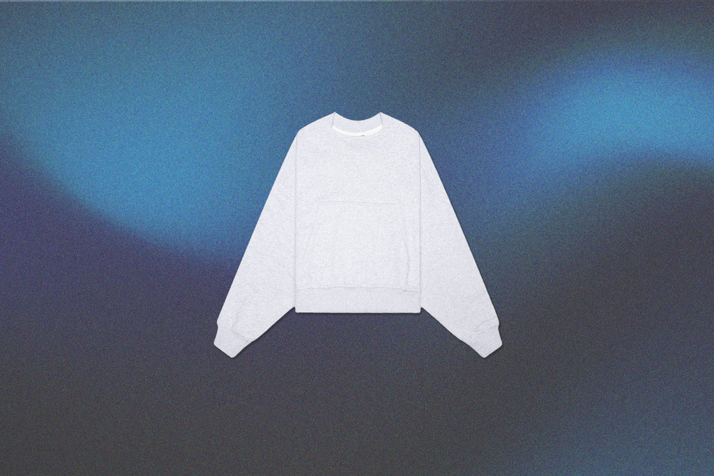Heavy Crew Neck & Hooded Balaclava Sweatshirt - Light Grey Heather