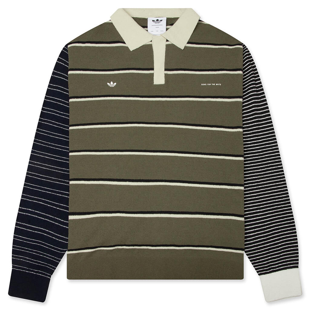 007 Long Sleeve Polo - Olive Strata/Alumina/Black