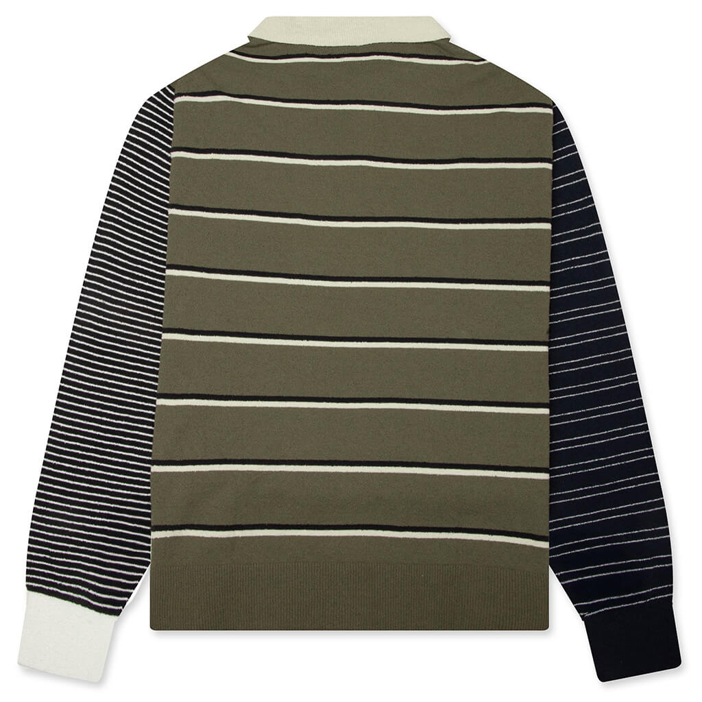 007 Long Sleeve Polo - Olive Strata/Alumina/Black
