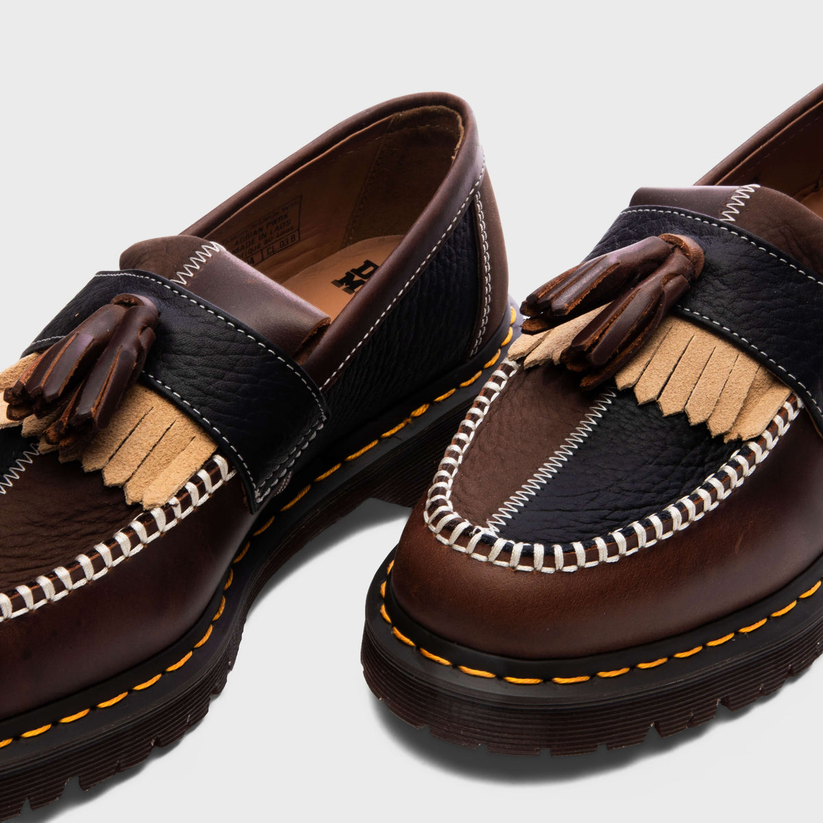 Adrian Patchwork Loafers - Butterscotch/Dark Brown