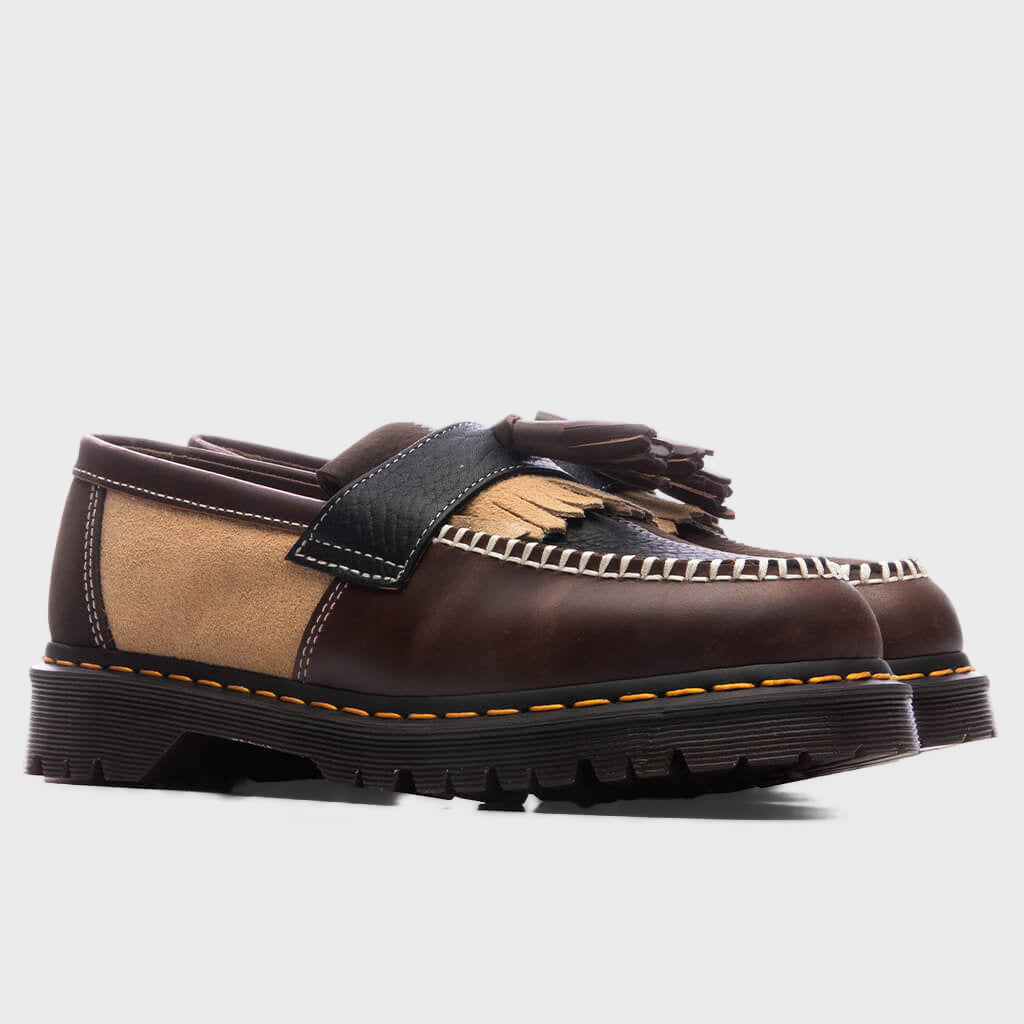 Adrian Patchwork Loafers - Butterscotch/Dark Brown