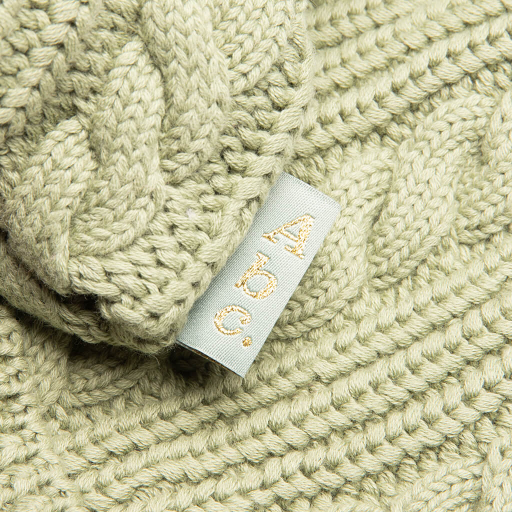 Cableknit Beanie-Aventurine Green