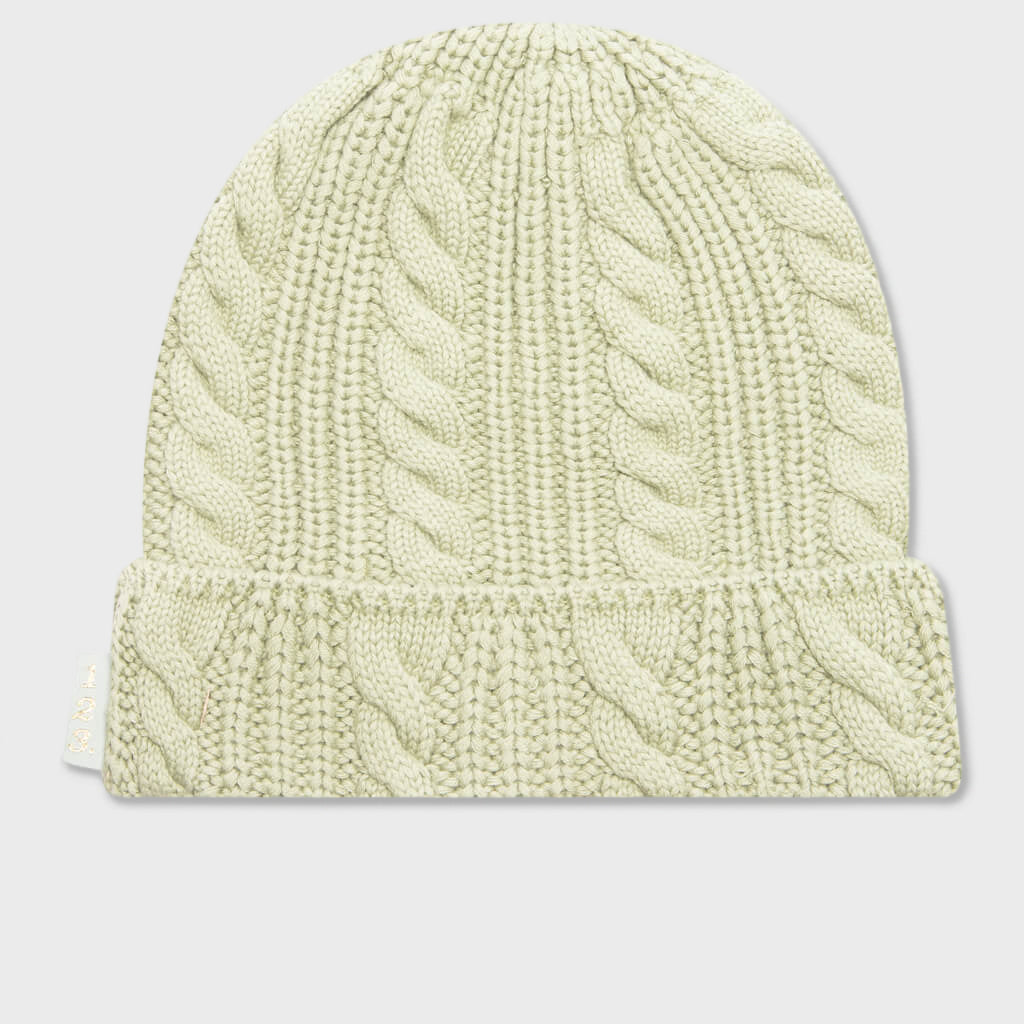 Cableknit Beanie-Aventurine Green