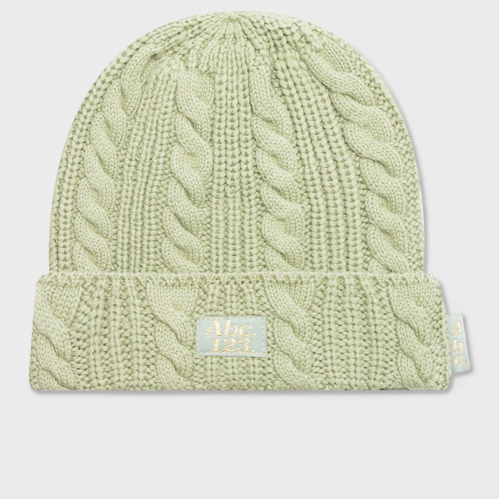 Cableknit Beanie-Aventurine Green