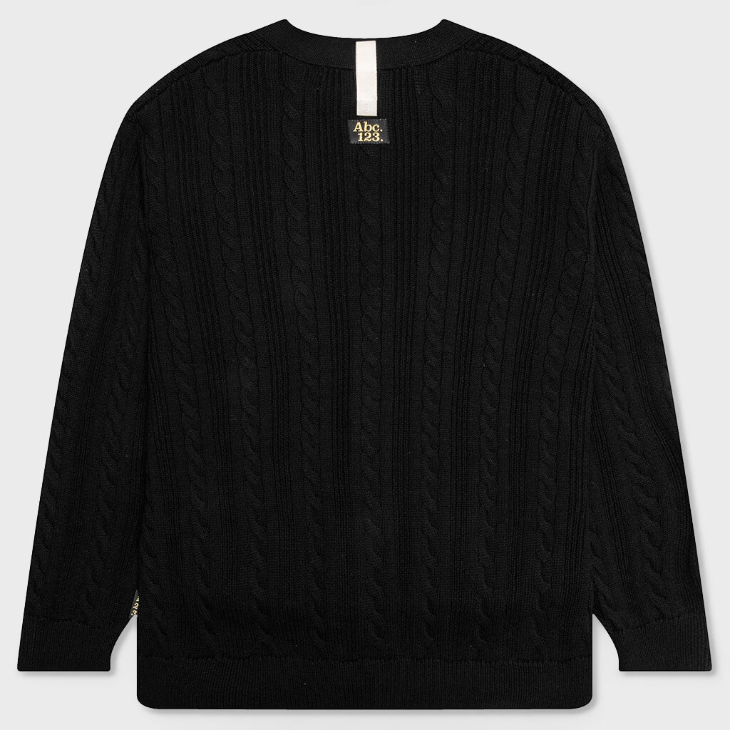 Cableknit Cardigan - Anthracite Black
