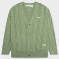 Cableknit Cardigan-Aventurine Green