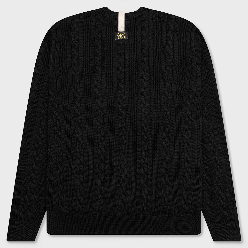 Cableknit Crewneck - Anthracite Black