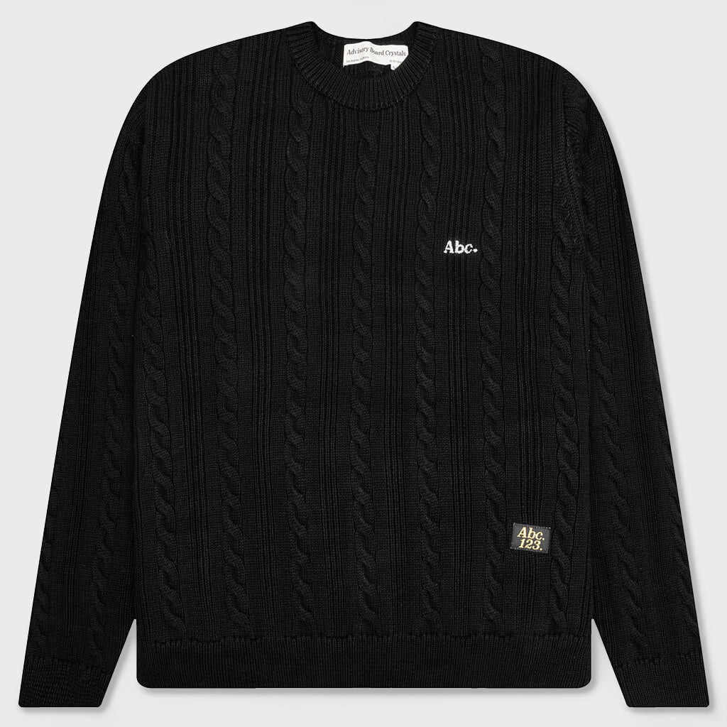 Cableknit Crewneck - Anthracite Black