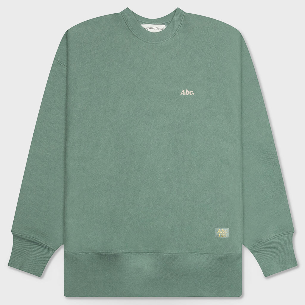 Fleece Crewneck with Waffle - Aventurine Green
