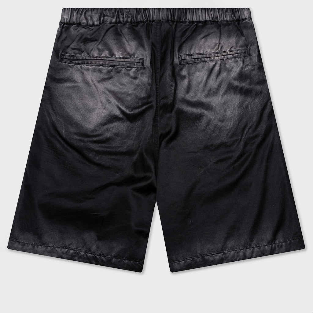 Aged Satin Shorts - Black
