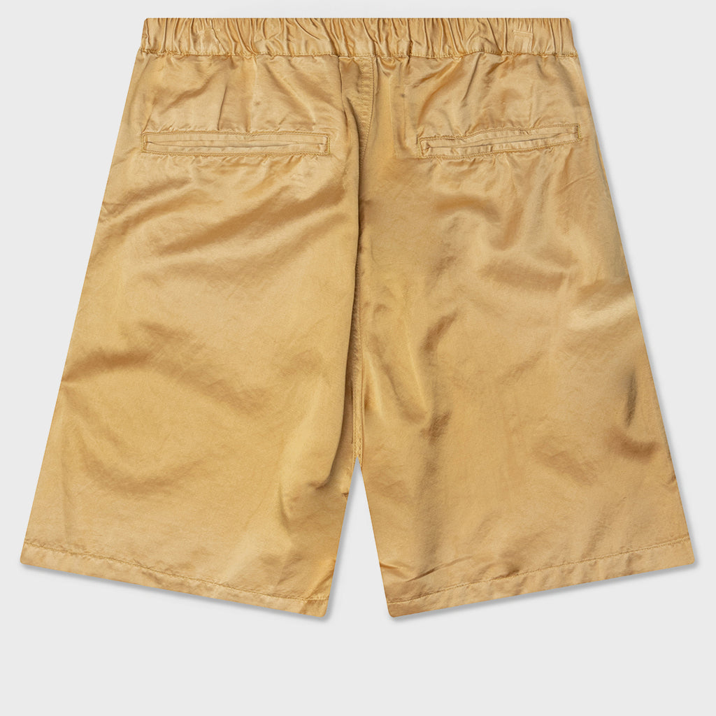 Aged Satin Shorts - Yellow