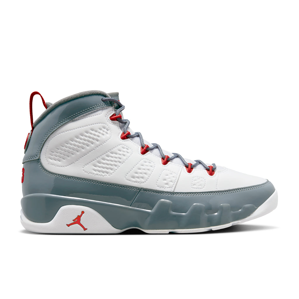 Air Jordan 9 Retro Fire Red (GS) - White/Fire Red/Cool Grey