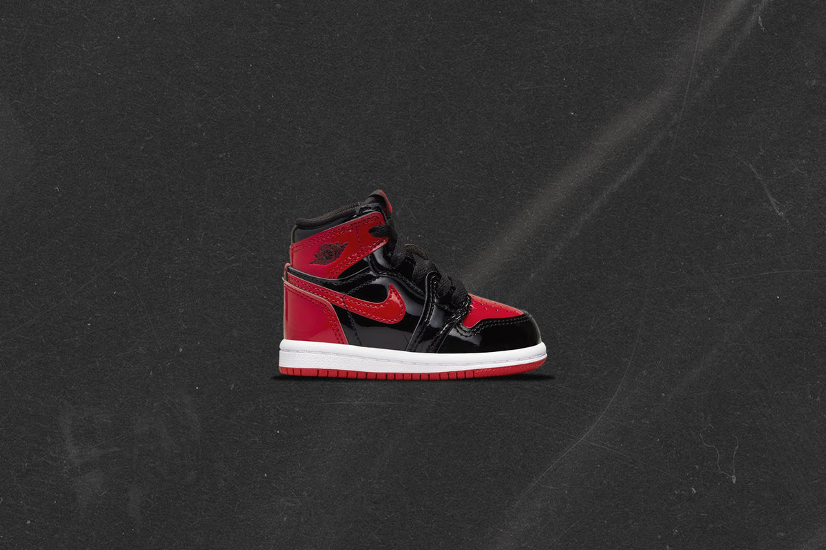 Air Jordan 1 Retro High OG (TD) 'Patent Bred' - Black/Varsity Red/White