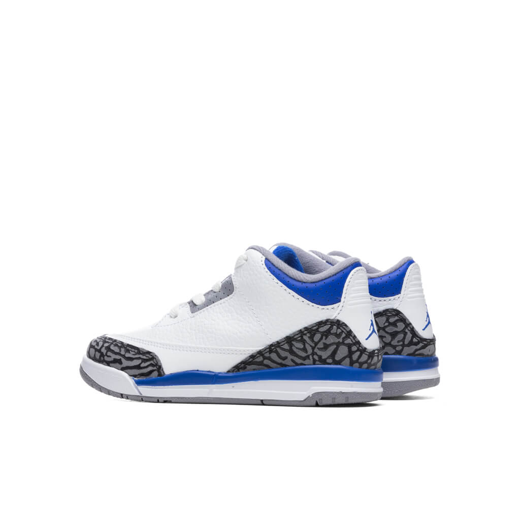 Air Jordan 3 Retro (TD) 'Racer Blue' - White/Cement Grey