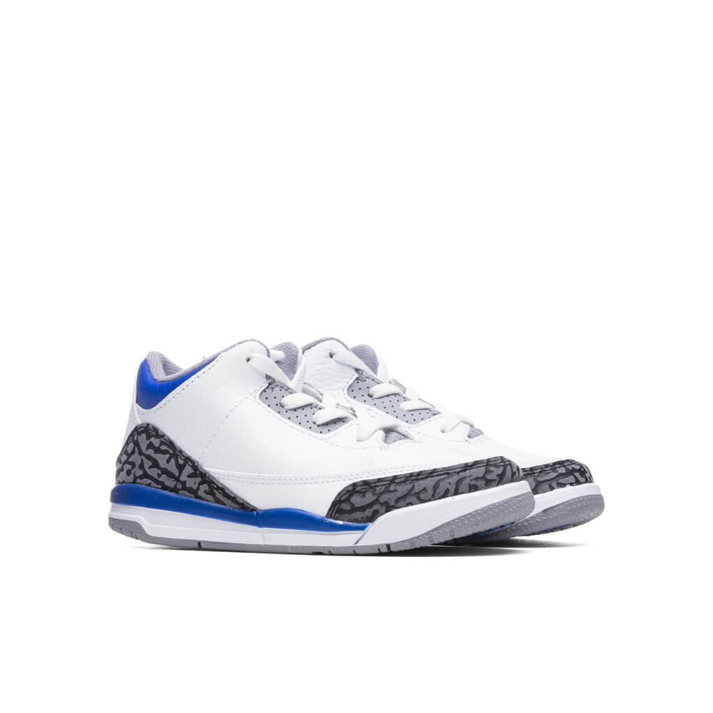 Air Jordan 3 Retro (TD) 'Racer Blue' - White/Cement Grey