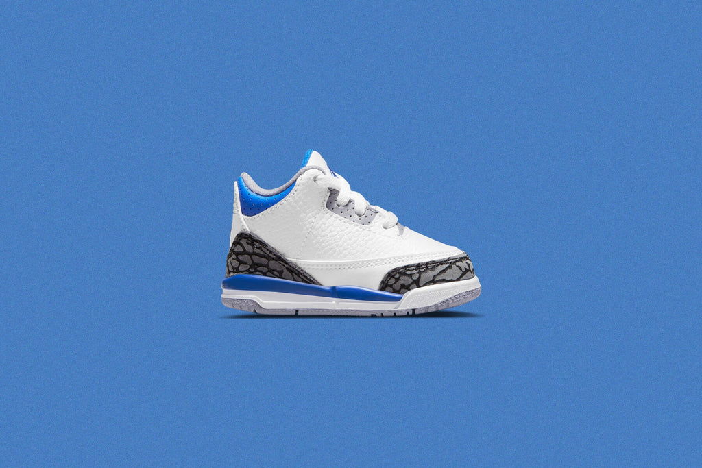 Air Jordan 3 Retro (TD) 'Racer Blue' - White/Cement Grey