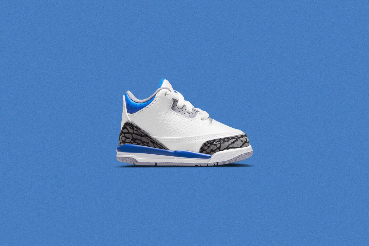 Air Jordan 3 Retro (TD) 'Racer Blue' - White/Cement Grey