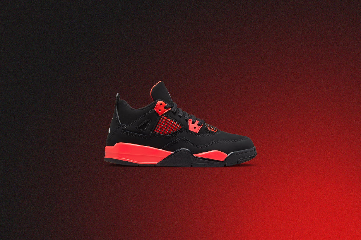 Air Jordan 4 Retro (PS) "Red Thunder" - Black/Red