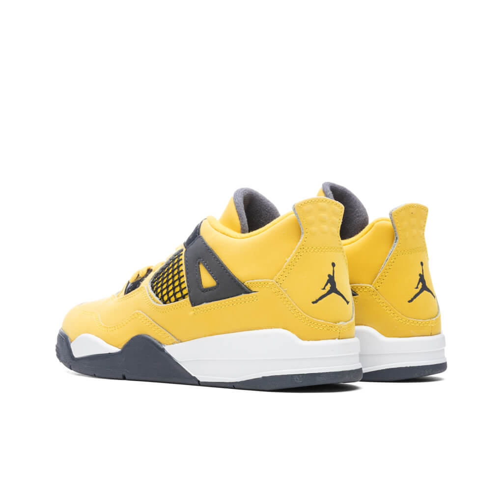Air Jordan 4 Retro (PS) 'Lightning' - Tour Yellow/Dark Blue Grey