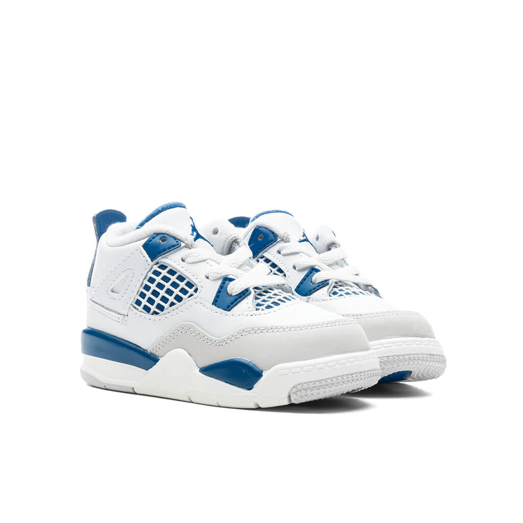 Jordan 4 Retro (TD) 'Military Blue'  - Off White/Military Blue/Neutral Grey