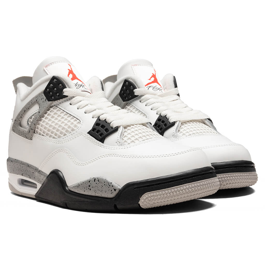 Air Jordan 4 Retro 'White Cement' - Summit White/Fire Red/Cement Grey/Black