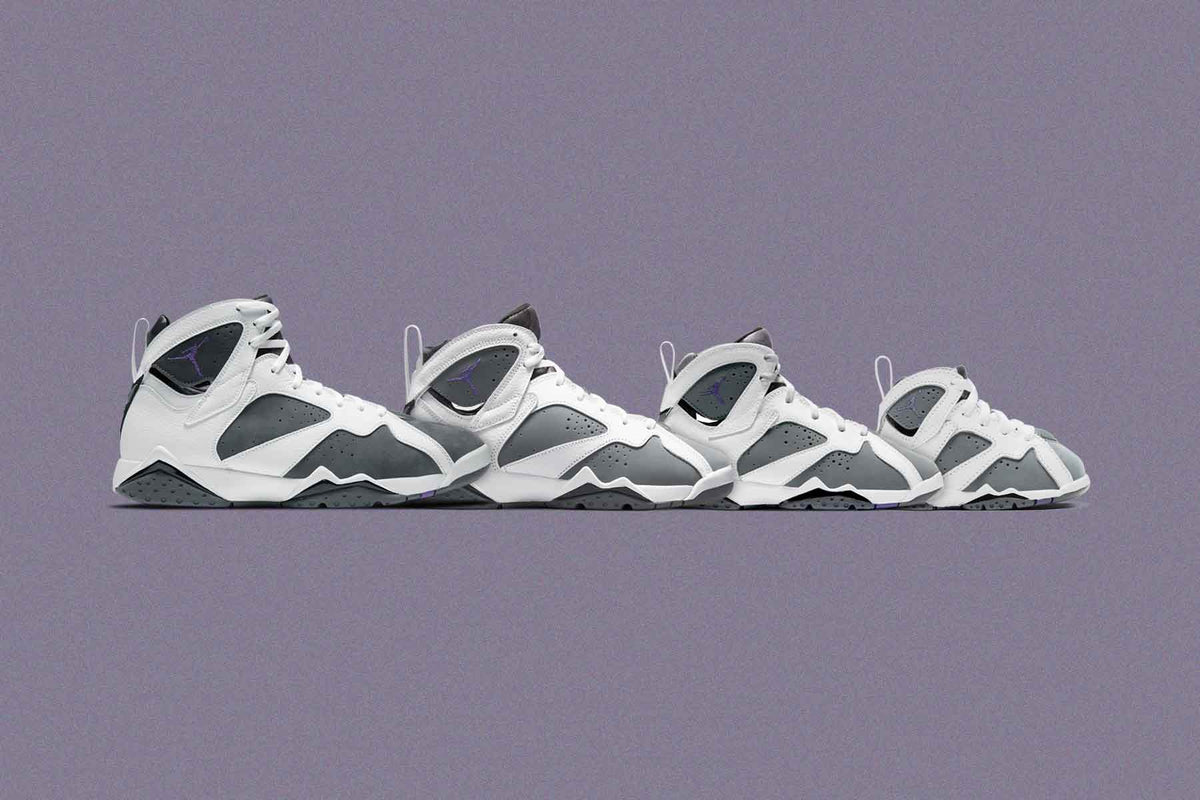 Air Jordan 7 Retro (TD) "Flint" - White/Varsity Purple