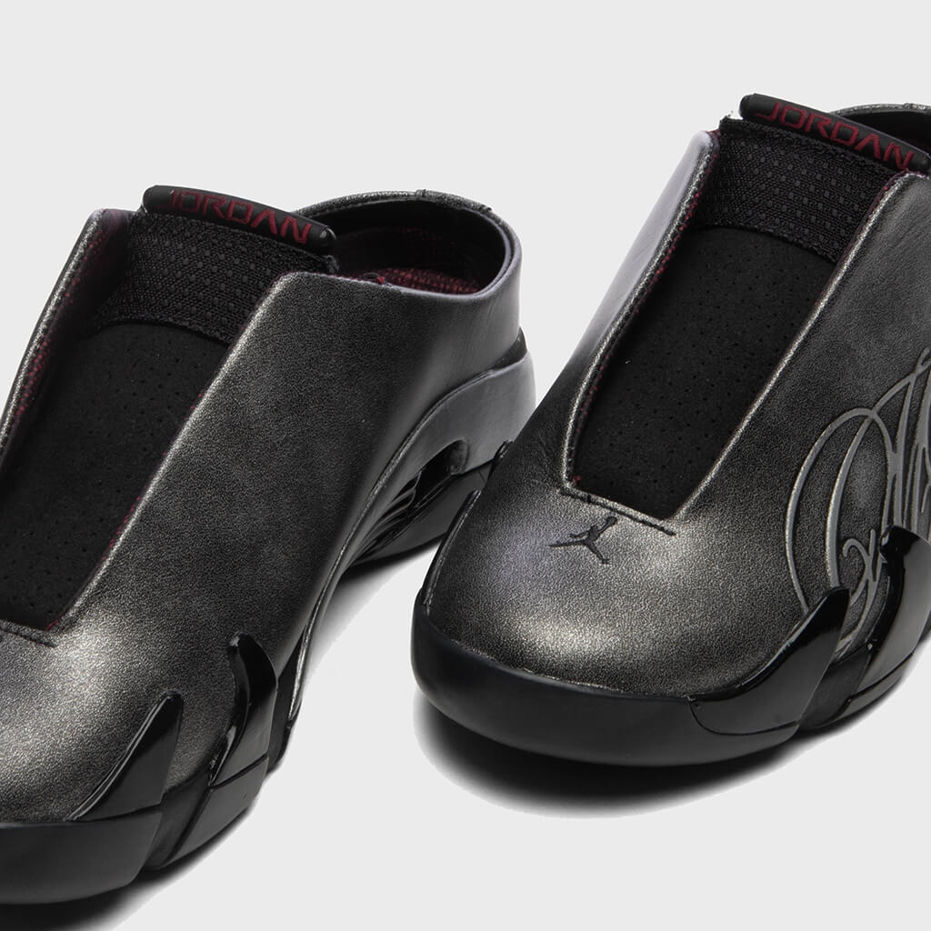 14 Retro Mule - Black/Metallic Silver/Burnt Red